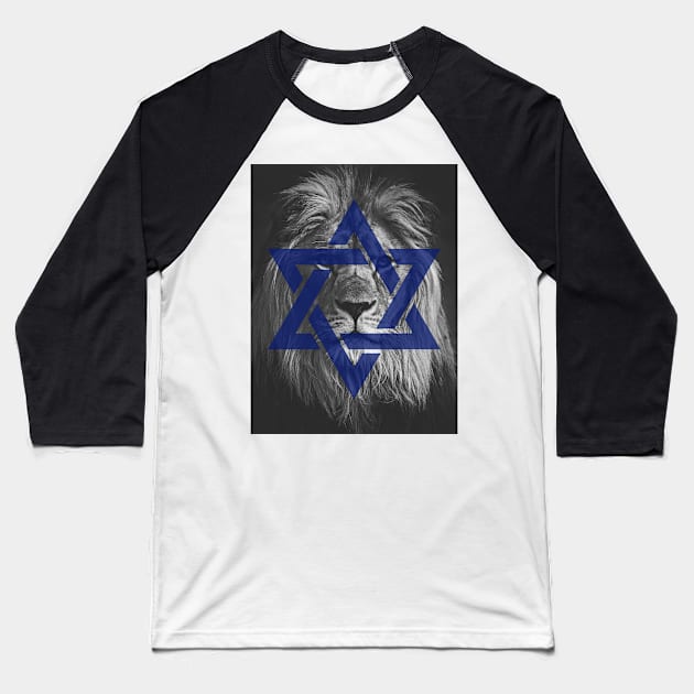 Lion of Israel Baseball T-Shirt by Skull-blades